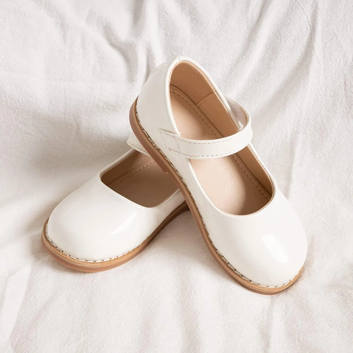 CENCIRILY Toddler Little Girls Flower Dress Shoes Mary Jane Ballet Flats Easter Party School Princess Wedding Shoes