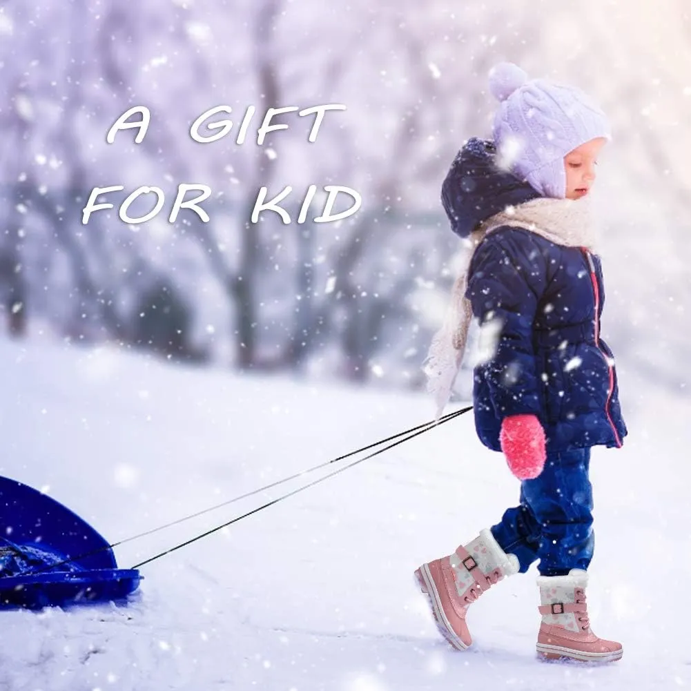 CIOR Kids Snow Boots Girls Boys Outdoor Boots Waterproof for Toddler Warm Boots with Fur Lined (Toddler/Little Kids)