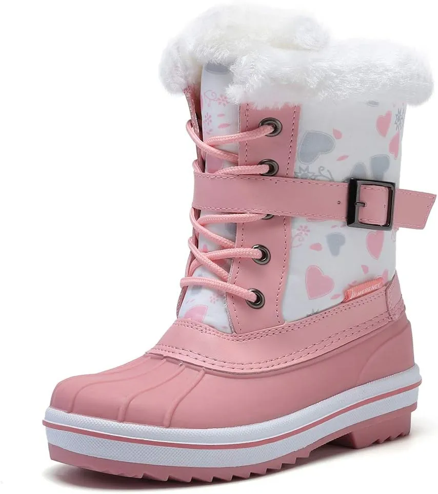 CIOR Kids Snow Boots Girls Boys Outdoor Boots Waterproof for Toddler Warm Boots with Fur Lined (Toddler/Little Kids)