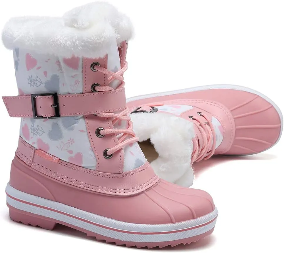 CIOR Kids Snow Boots Girls Boys Outdoor Boots Waterproof for Toddler Warm Boots with Fur Lined (Toddler/Little Kids)
