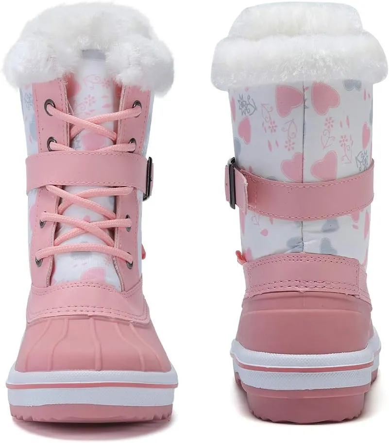 CIOR Kids Snow Boots Girls Boys Outdoor Boots Waterproof for Toddler Warm Boots with Fur Lined (Toddler/Little Kids)