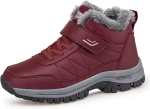 Cliont Men's Winter Snow Boots Women's Snow Boots Mens Winter Shoes Slip On Snow Boots Outdoor Warm Ankle Boots