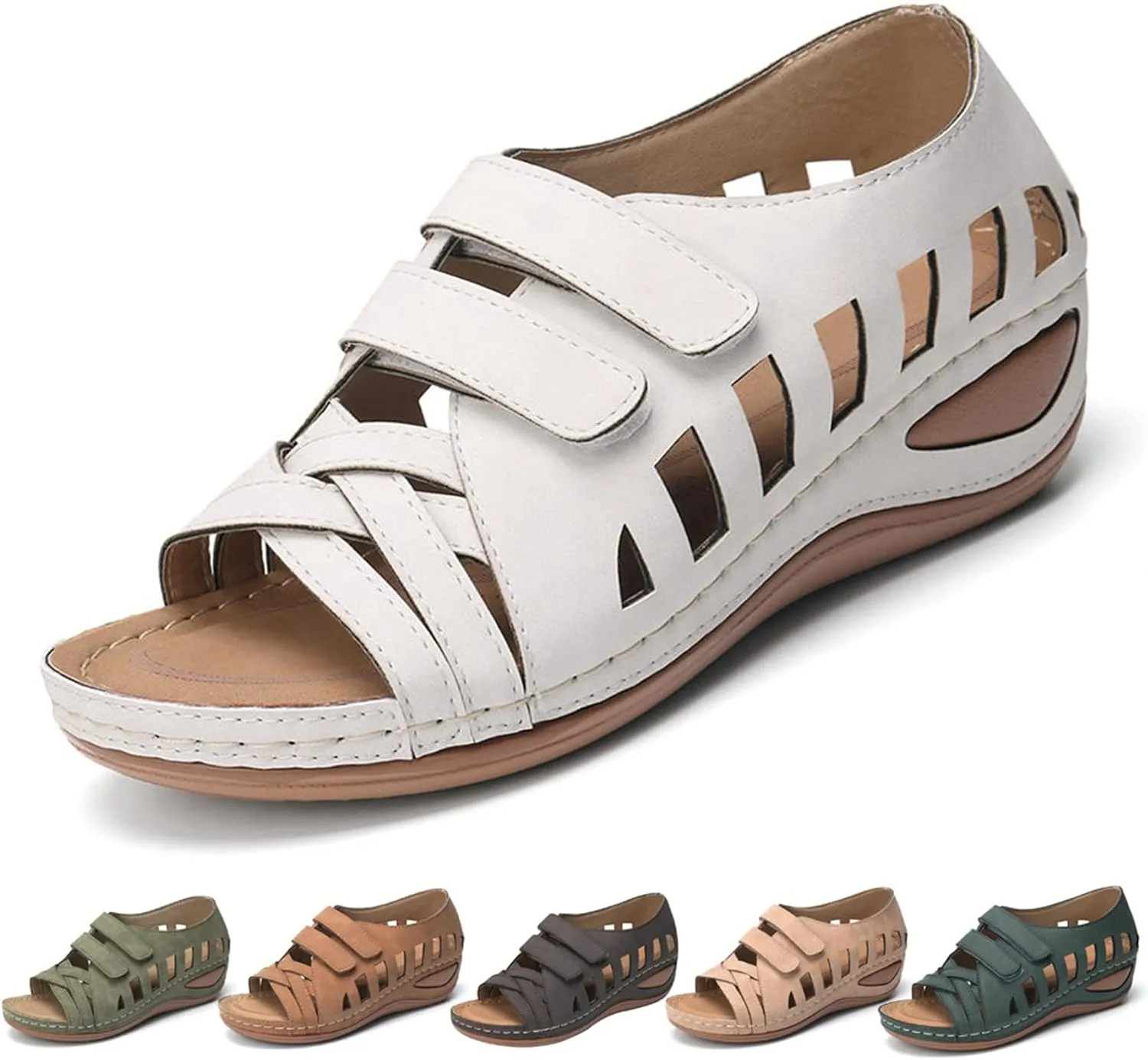 Comfort Sandals for Women Wide Width Strap Open Toe Gladiator Flats Sandals Casual Daily Walking Summer Shoes