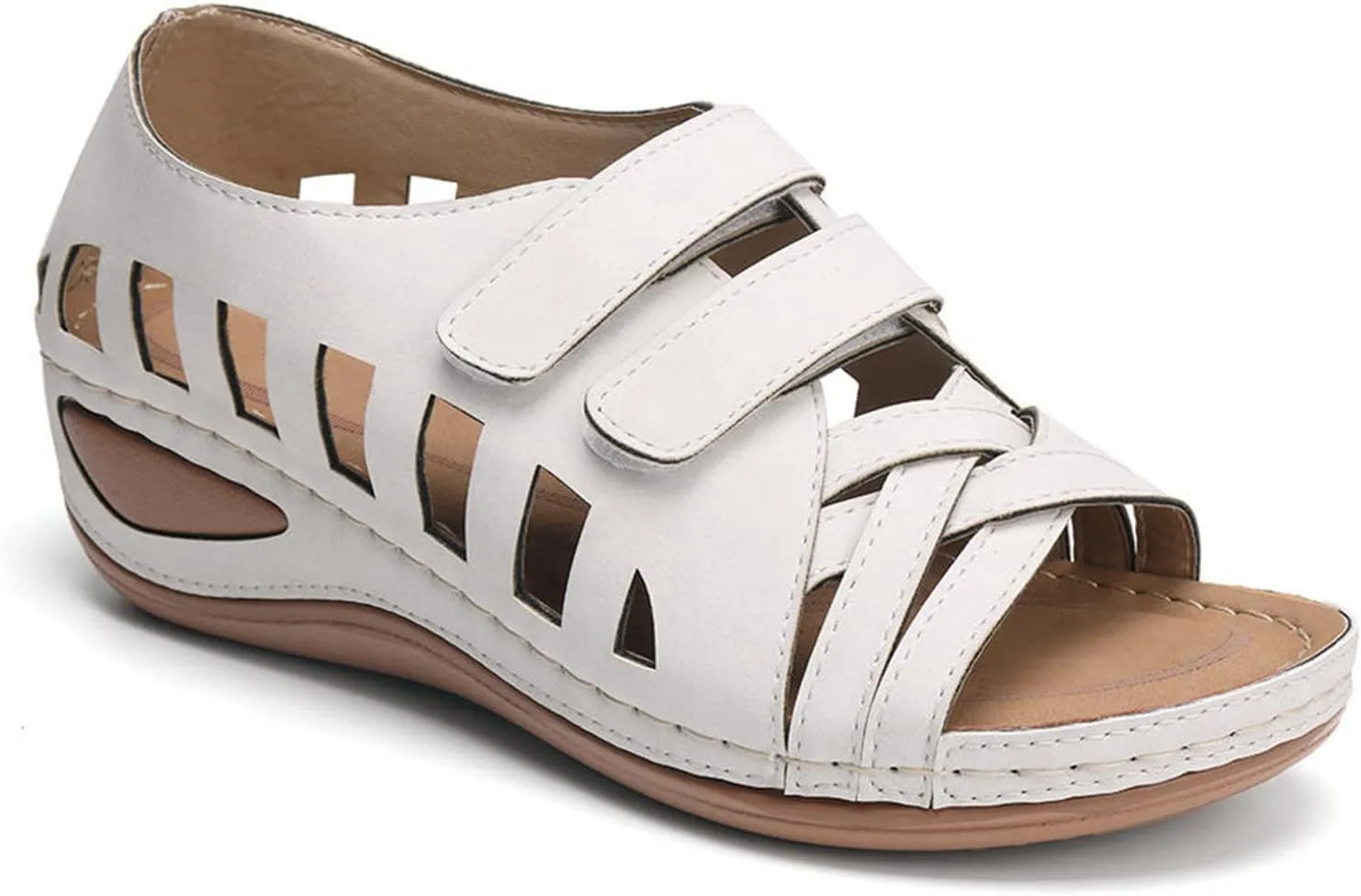 Comfort Sandals for Women Wide Width Strap Open Toe Gladiator Flats Sandals Casual Daily Walking Summer Shoes