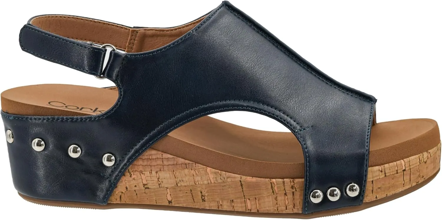 Corkys Footwear Women's Volta II Wedge Sandal - 2 Inch Cushioned Wedge, Hook & Loop Closure for Comfort & Style, Perfect for Casual & Dressy Outfits, All Day Wear