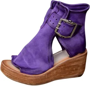ctdiral Women's Fashion Roman Sandals Chunky Thick Bottom Open Toe Wedge Shoes, Adjustable Buckle High Top Combat Sandal for Girl