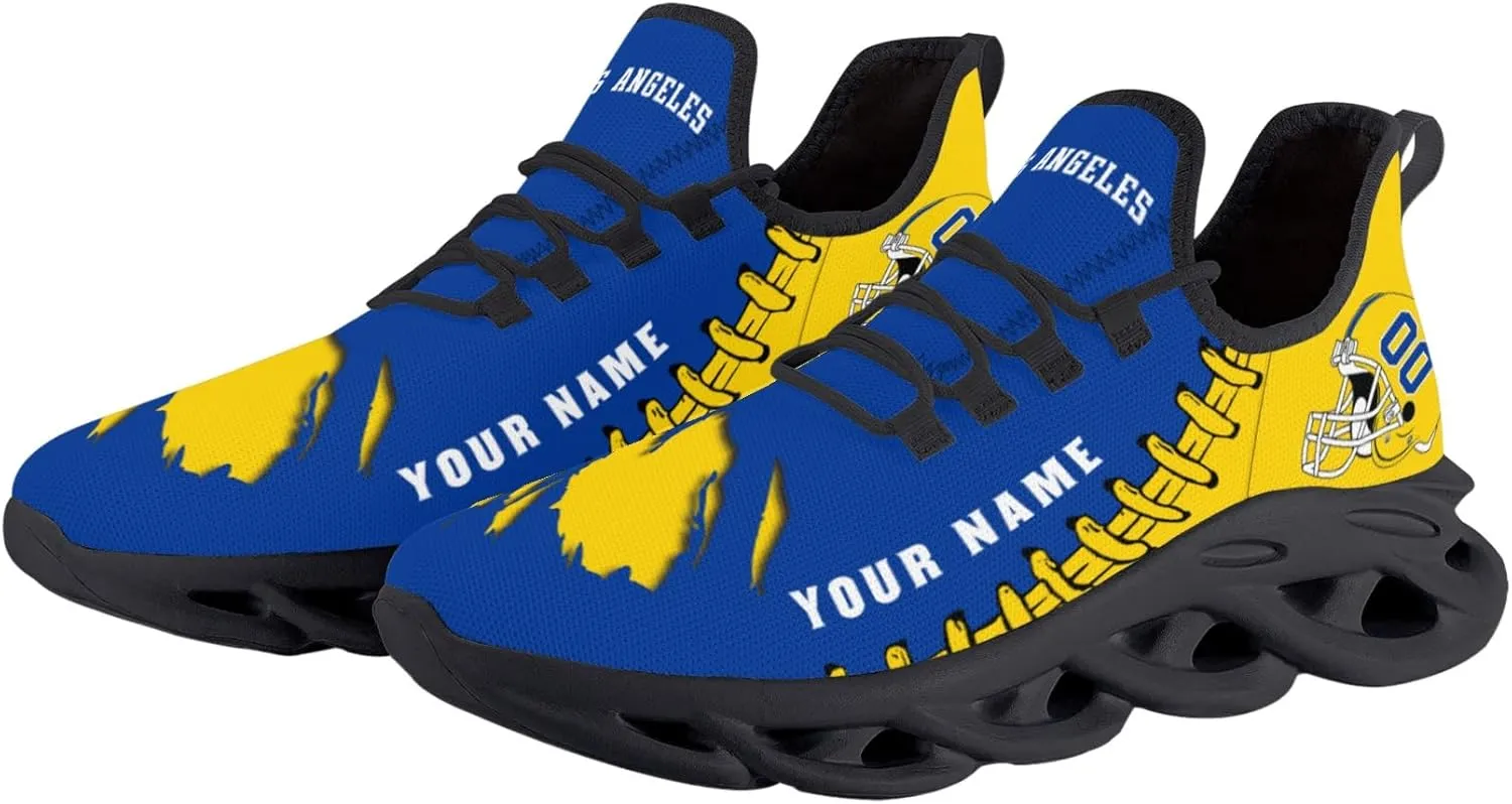 Custom Football Flex Control Sneakers Personalized Fans Men's Breathable Name Number Gifts Workout Athletic Gym Slip-on Shoes