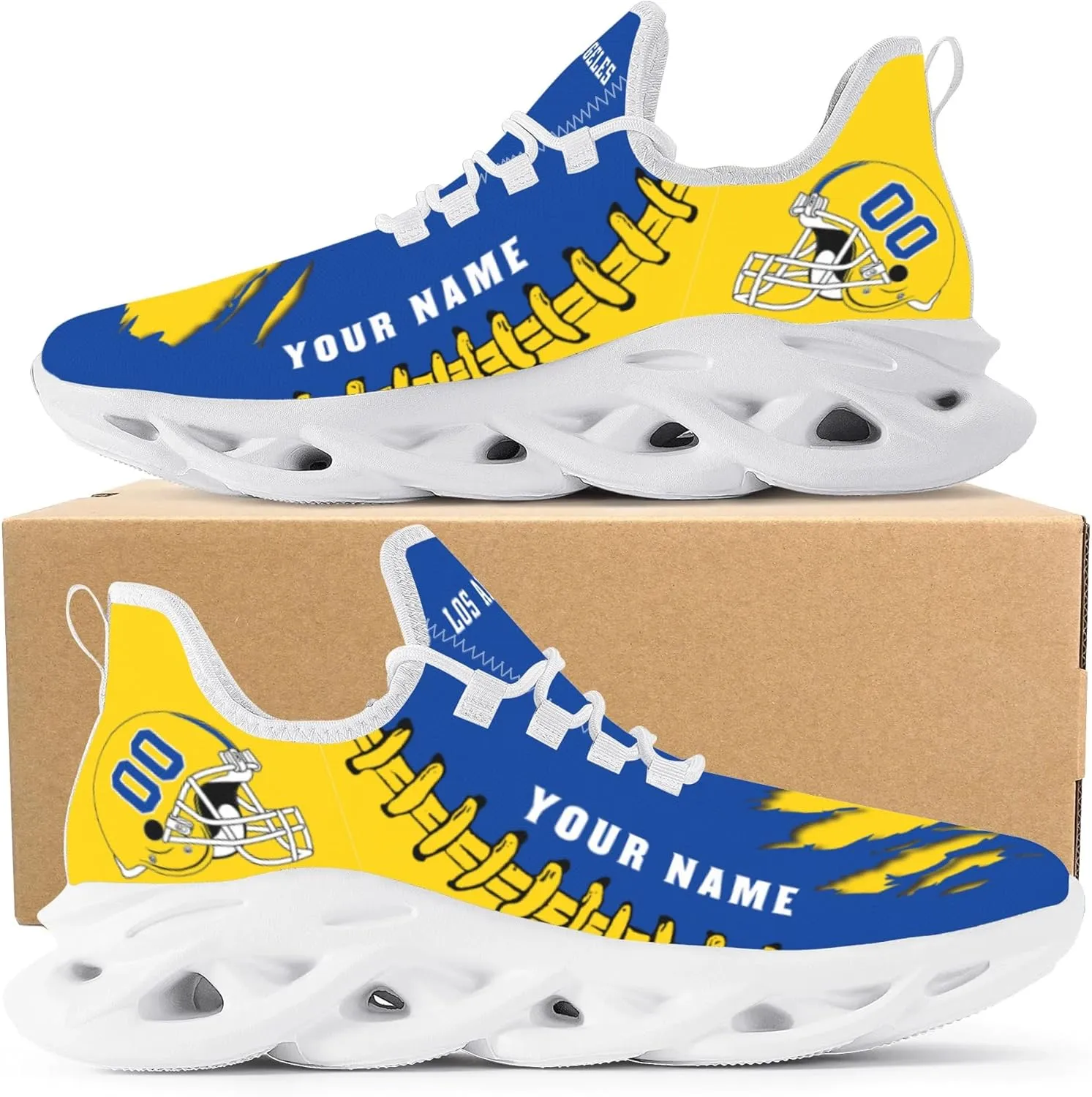 Custom Football Flex Control Sneakers Personalized Fans Men's Breathable Name Number Gifts Workout Athletic Gym Slip-on Shoes