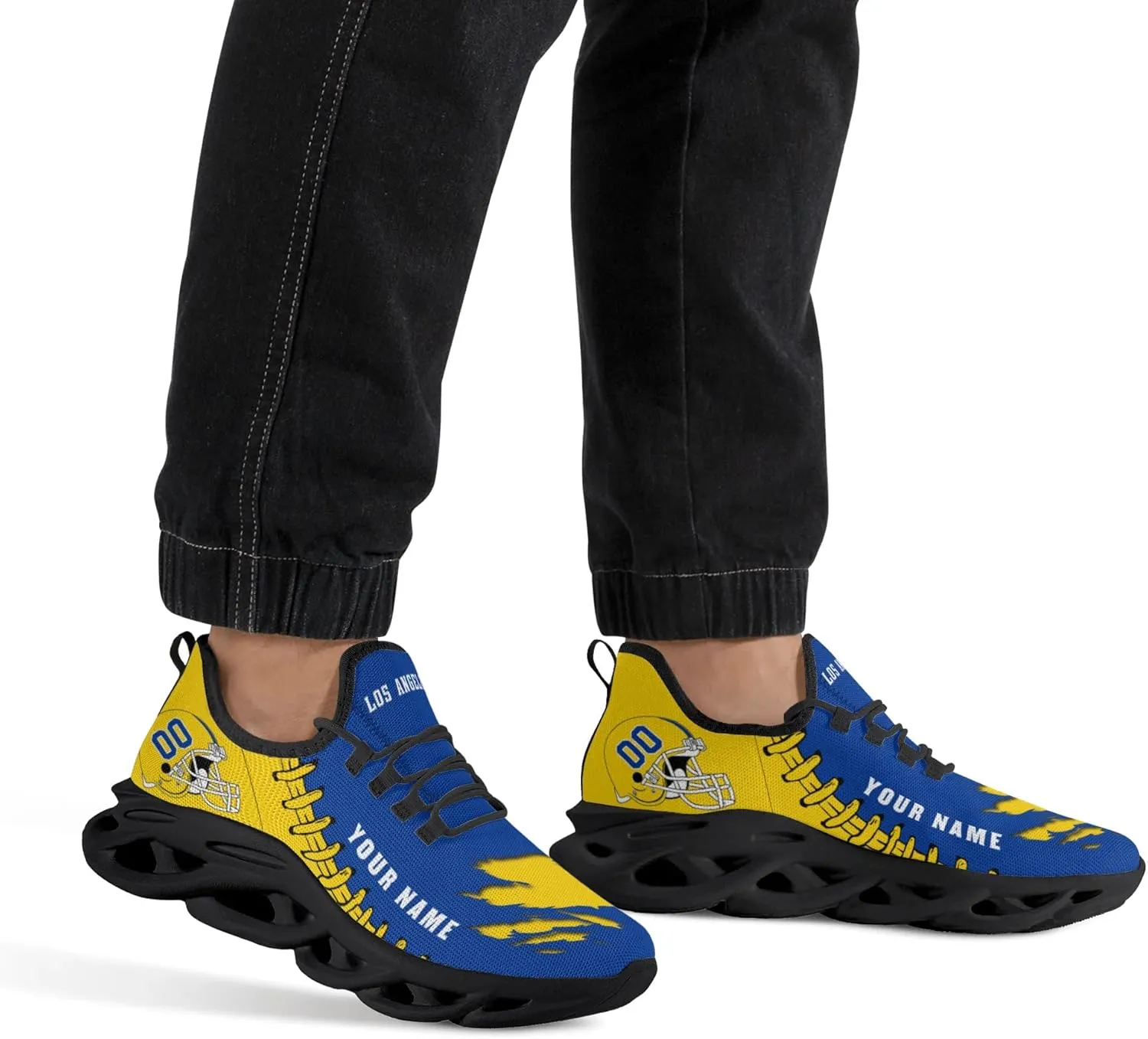 Custom Football Flex Control Sneakers Personalized Fans Men's Breathable Name Number Gifts Workout Athletic Gym Slip-on Shoes