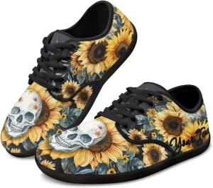 Customized Skull Walking Barefoot Shoes Slip On Business Flats Work Loafers Sneakers for Women Men