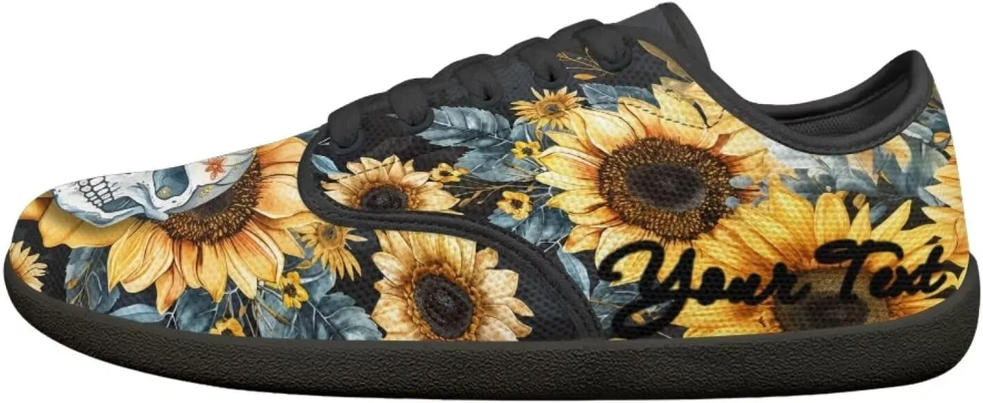 Customized Skull Walking Barefoot Shoes Slip On Business Flats Work Loafers Sneakers for Women Men
