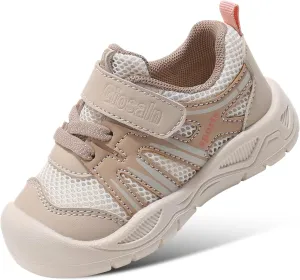 DEEKEY Toddler Boys Girls Tennis Barefoot Shoes Preschool Non Slip Lightweight Breathable First Walking Shoes Running Outdoor Shoes