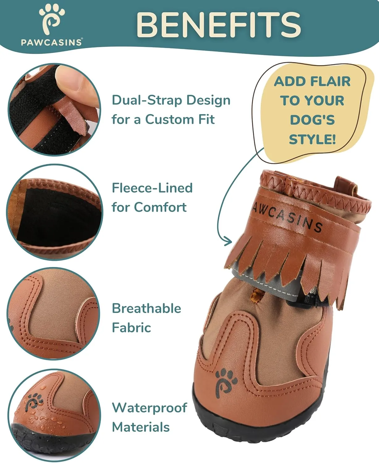 Dog Boots & Booties - All-Weather Protection for Small, Medium & Large Dogs, Size 4