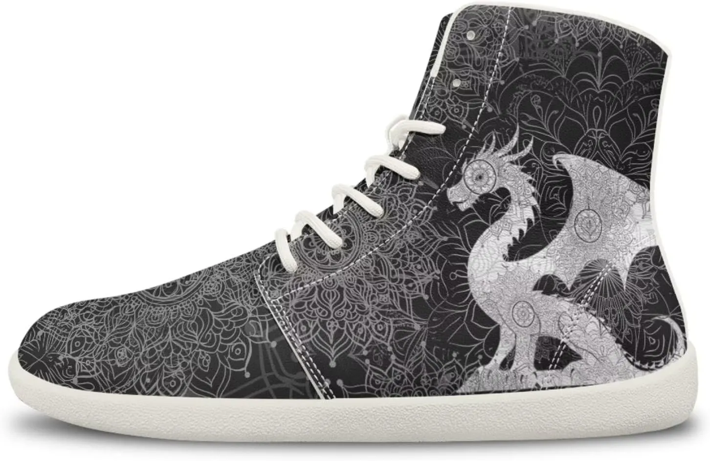 Dragon Print Men's Running Shoe Slip On High Tops Walking Sneakers Gym Tennis Athletic Shoes