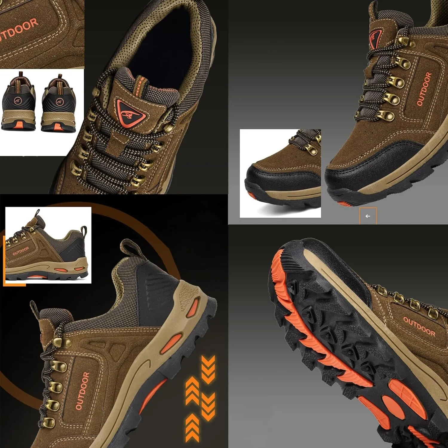 Duddle Orthopedic Shoes for Men, Duddle Orthopedic Shoes, Men's Comfortable Non Slip Waterproof Breathable Orthopedic Sneaker for Outdoor Hiking(Khaki,US 9-9.5)