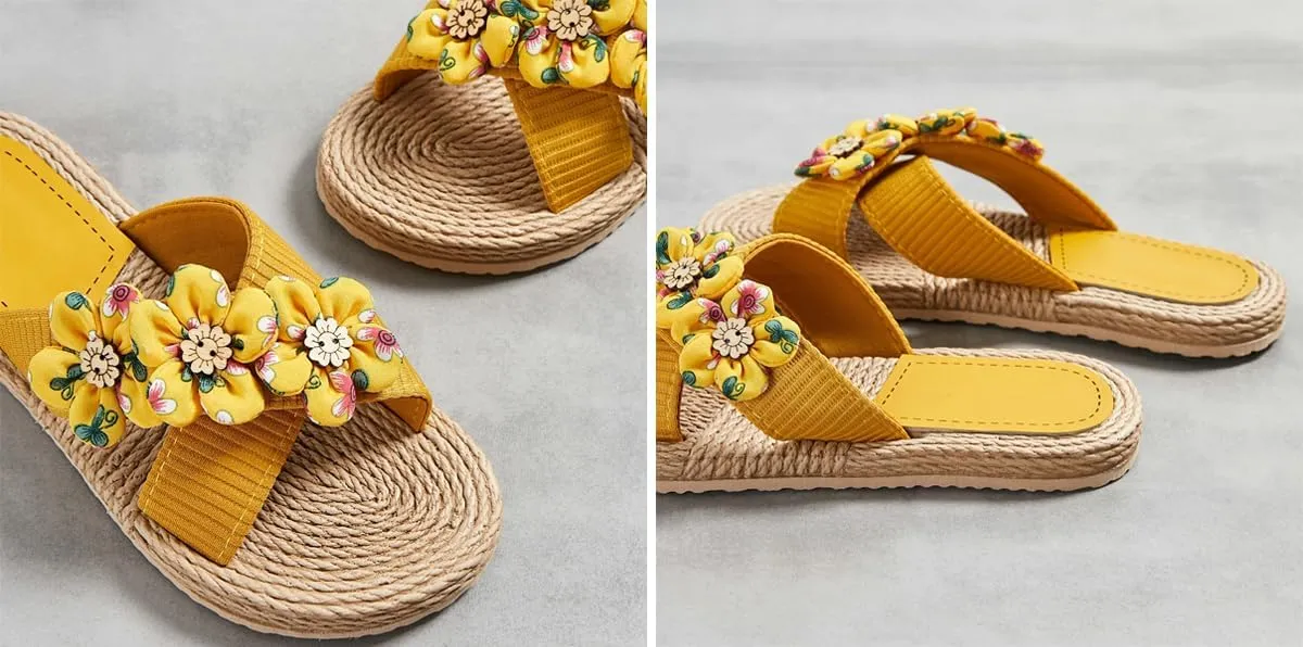 Epsion Women's Straw Slide Sandals Slip on Flat Open Toe Casual Cross Band Summer Beach Boho Shoes Sandals Outdoor
