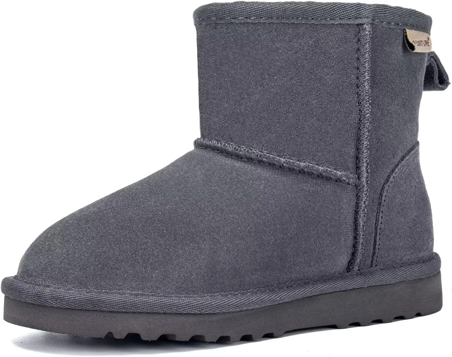 FANTURE Kids Snow Boots Boys Girls Winter Boots Cow Suede Warm Faux Fur Lined Durable Shoes(Little Kid/Big Kid)