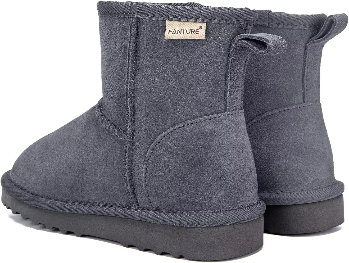 FANTURE Kids Snow Boots Boys Girls Winter Boots Cow Suede Warm Faux Fur Lined Durable Shoes(Little Kid/Big Kid)