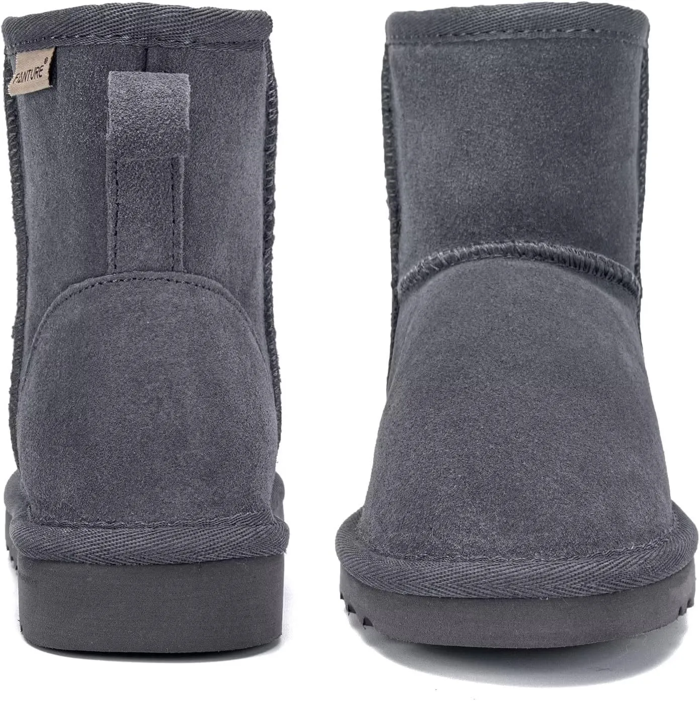 FANTURE Kids Snow Boots Boys Girls Winter Boots Cow Suede Warm Faux Fur Lined Durable Shoes(Little Kid/Big Kid)