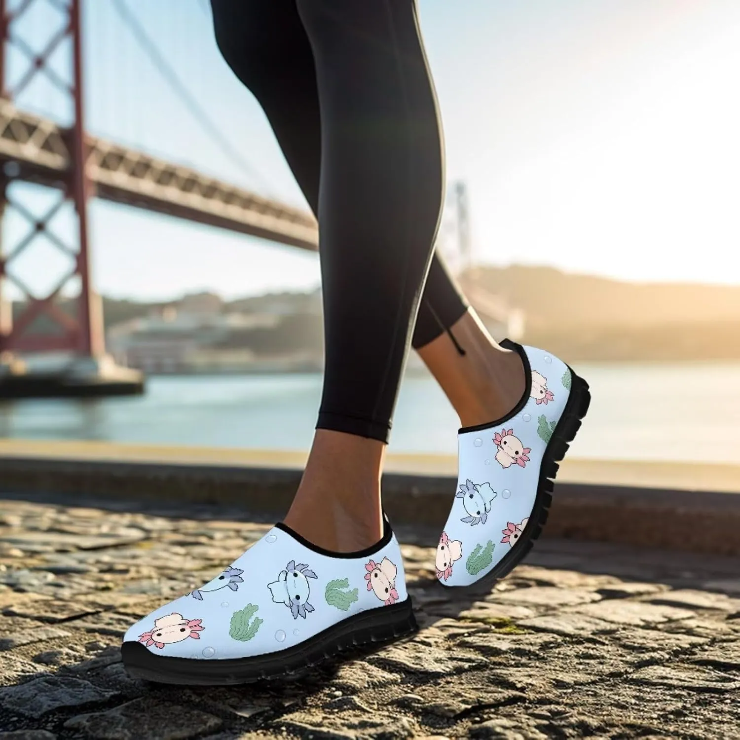 Fashion Walking Shoes for Woman Girls Comfortable Slip On Casual Shoe Light Soft Running Sneakers for Climbing Size 5.5-11.5 Black Sole