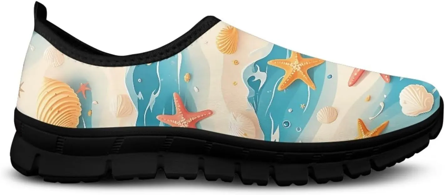 Fashion Walking Shoes for Woman Girls Comfortable Slip On Casual Shoe Light Soft Running Sneakers for Climbing Size 5.5-11.5 Black Sole