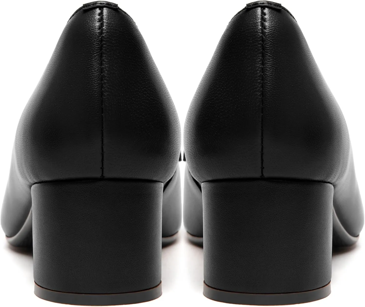 FEMSTEP Womens Pointed Toe Slip On Business Matte Leather Formal Chunky Low Heel Loafers Shoes 1.5 Inch