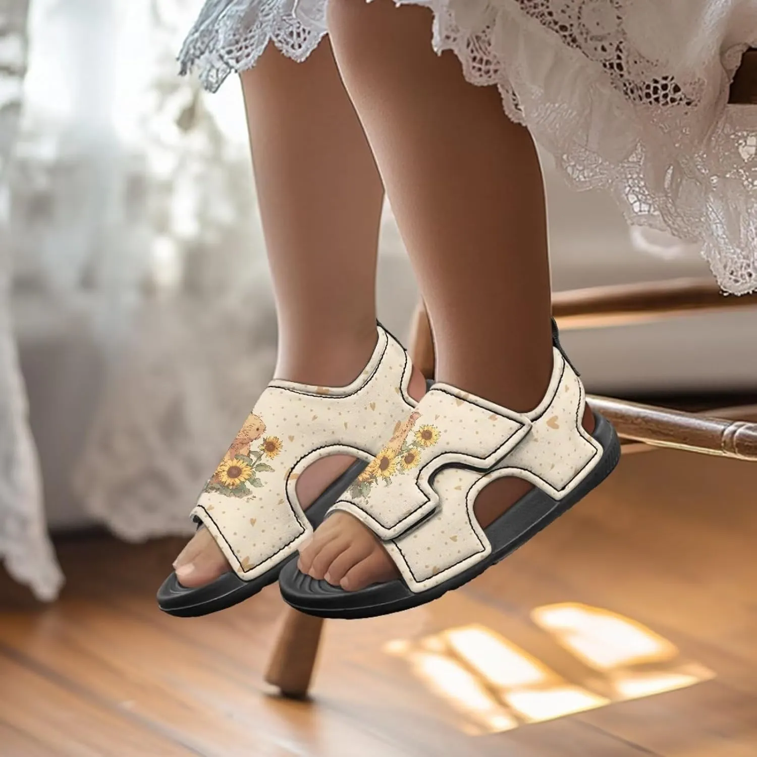 Forchrinse Girls Sandals Summer Slip On Sport Sandals Outdoor Open-Toe Shoes for Toddler/Little Kid/Big Kid