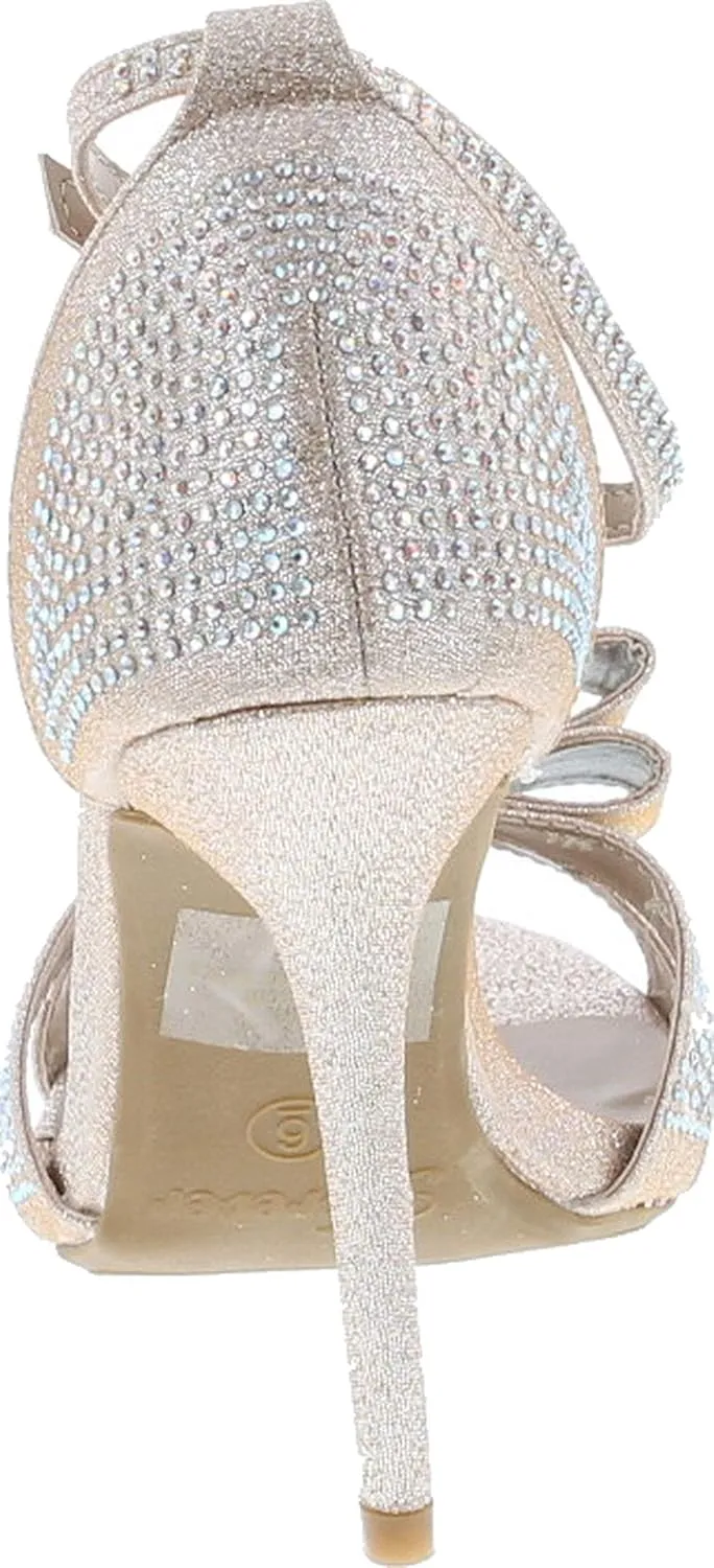 Forever Alina-64 Women's Fashion Bridal Formal Ankle Strap Open Toe Heels Evening Dress Sandals