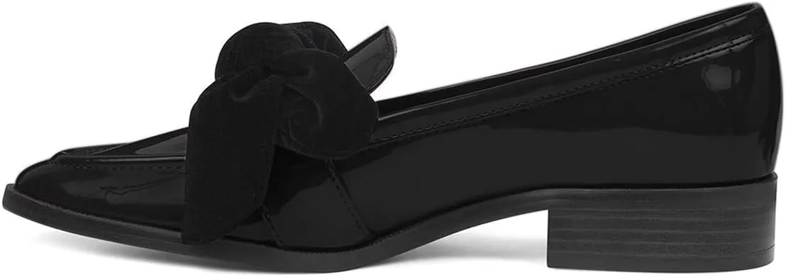 FOWT Women Trendy Bowknots Slip On Flats Loafers Comfort Low Block Heel Pointed Toe Pumps Formal Casual Dressy Shoes Size 4-15 M US