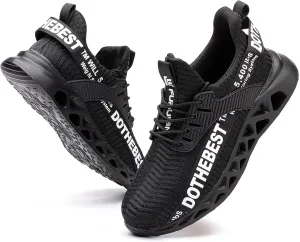 Furuian Steel Toe Sneakers for Men Women Lightweight Safety Shoes Comfortable Puncture Proof Slip On Indestructible Work Shoes