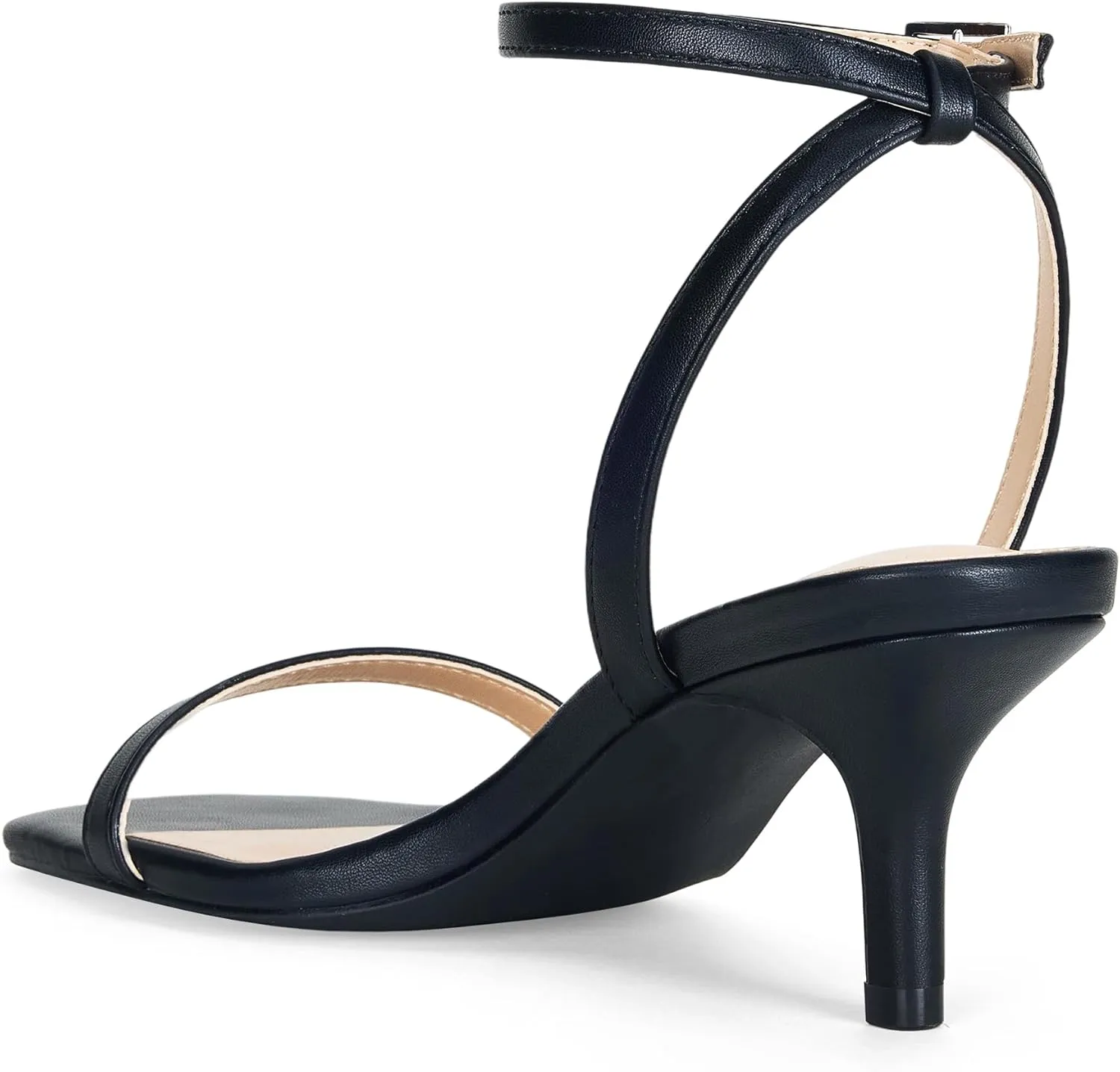 GENSHUO Square Open Toe Ankle Strap Heels Sexy Strappy Women Stiletto Heeled Sandals