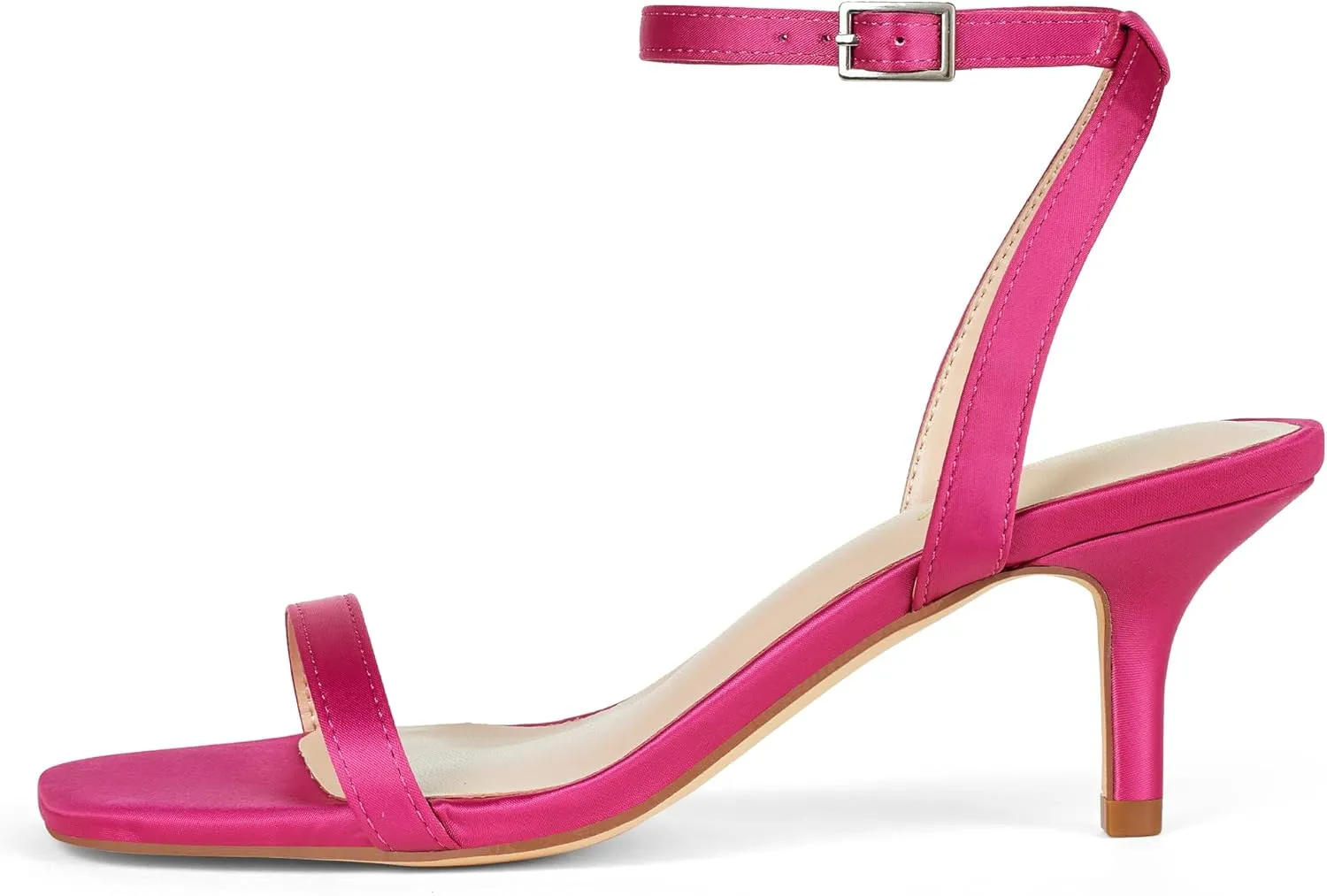 GENSHUO Women Stiletto Heeled Sandals Square Open Toe Ankle Strap Heels Sexy Strappy Dress High Heel Shoes