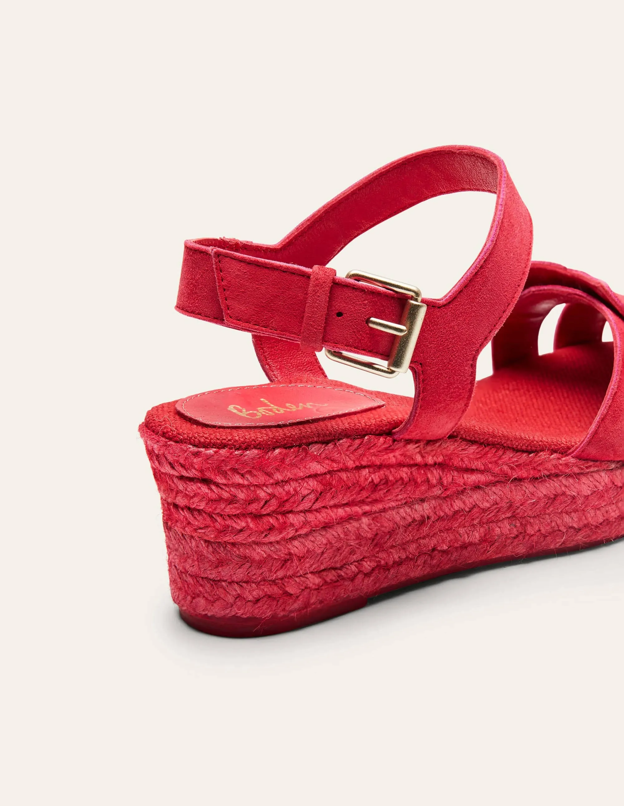 Geometrische Espadrilles mit Keilabsatz-Helles Mohnblumenrot