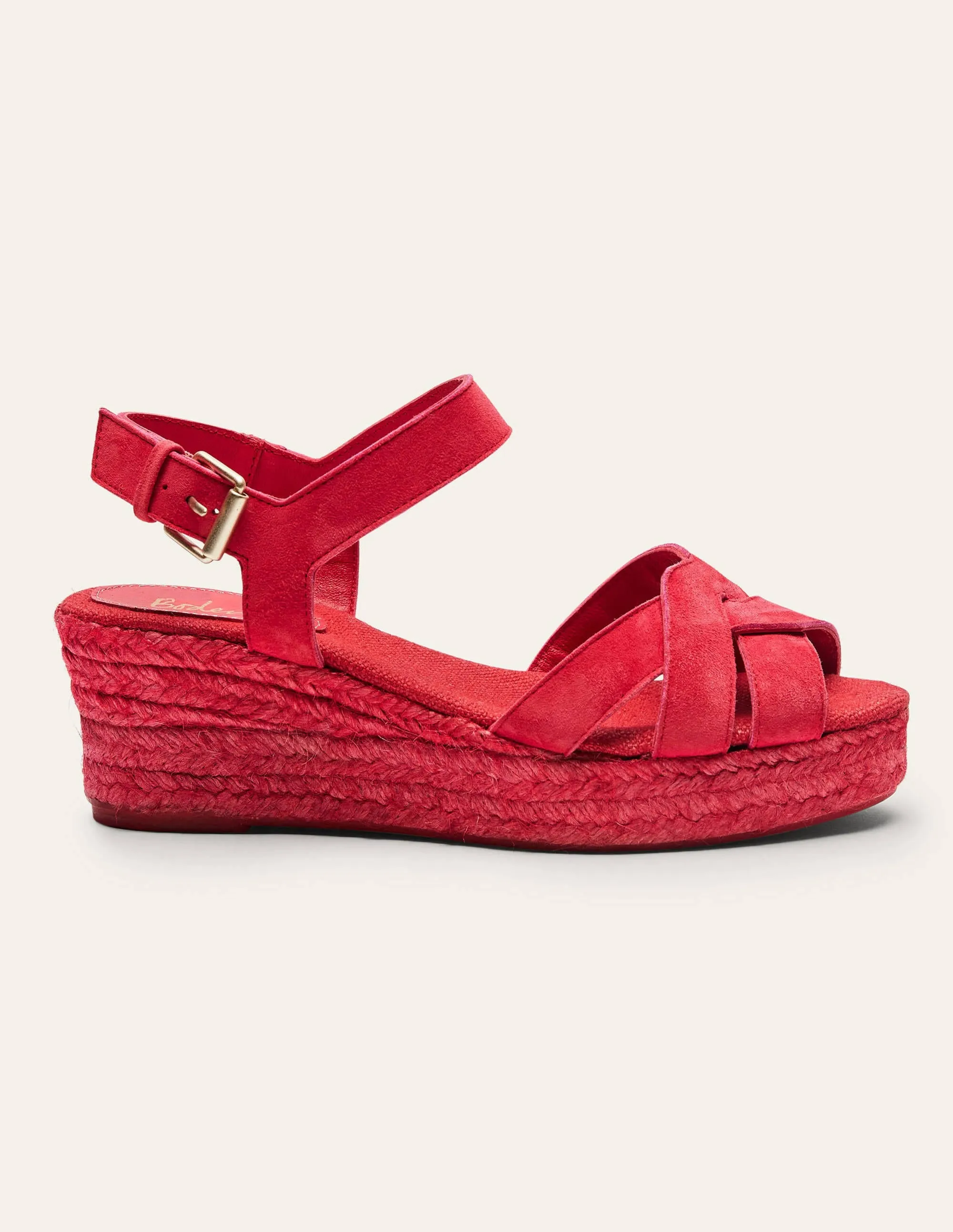 Geometrische Espadrilles mit Keilabsatz-Helles Mohnblumenrot