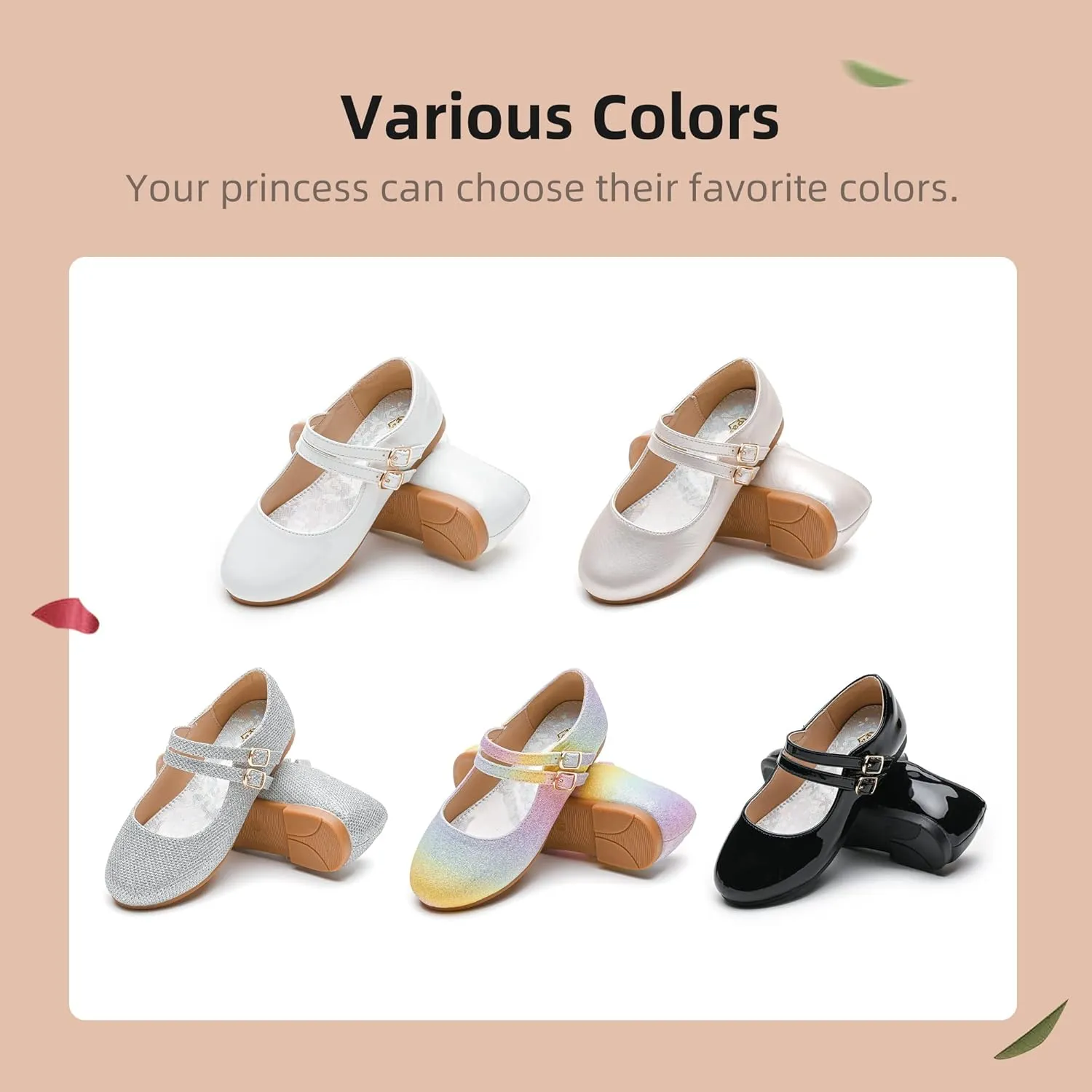 Girls Dress Shoes Princess Wedding Girls Flats Toddler Girl Shoes for Little Big Kids