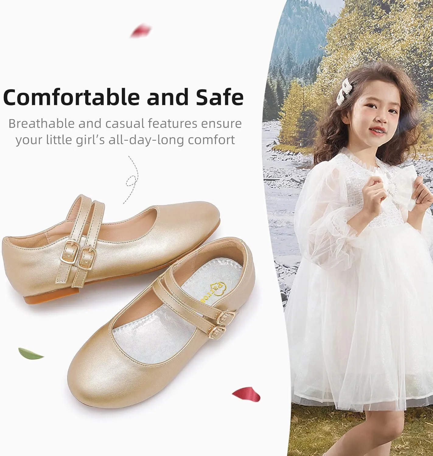 Girls Dress Shoes Princess Wedding Girls Flats Toddler Girl Shoes for Little Big Kids