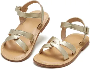 Girls Open Toe Flat Sandals Summer Casual Toddler Little Kid Sandals