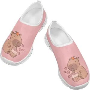 Girls Slip On Sneakers Little Girls Tennis Shoes for Outdoor Activities