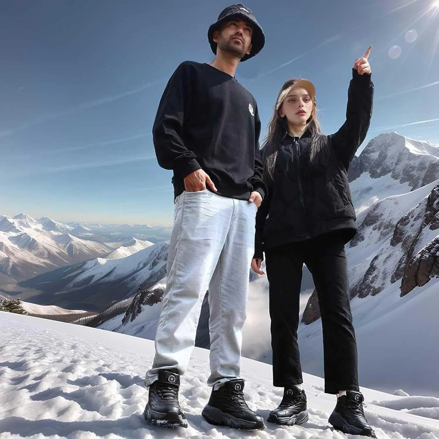 Heated Shoes for Men and Women, 4000 mAh Rechargeable(Last 8 Hours) USB Charging, 3 Adjustable Temperature, Up to 50 °C Electric Shoes, Winter Electric Shoes for Climbing, Hiking