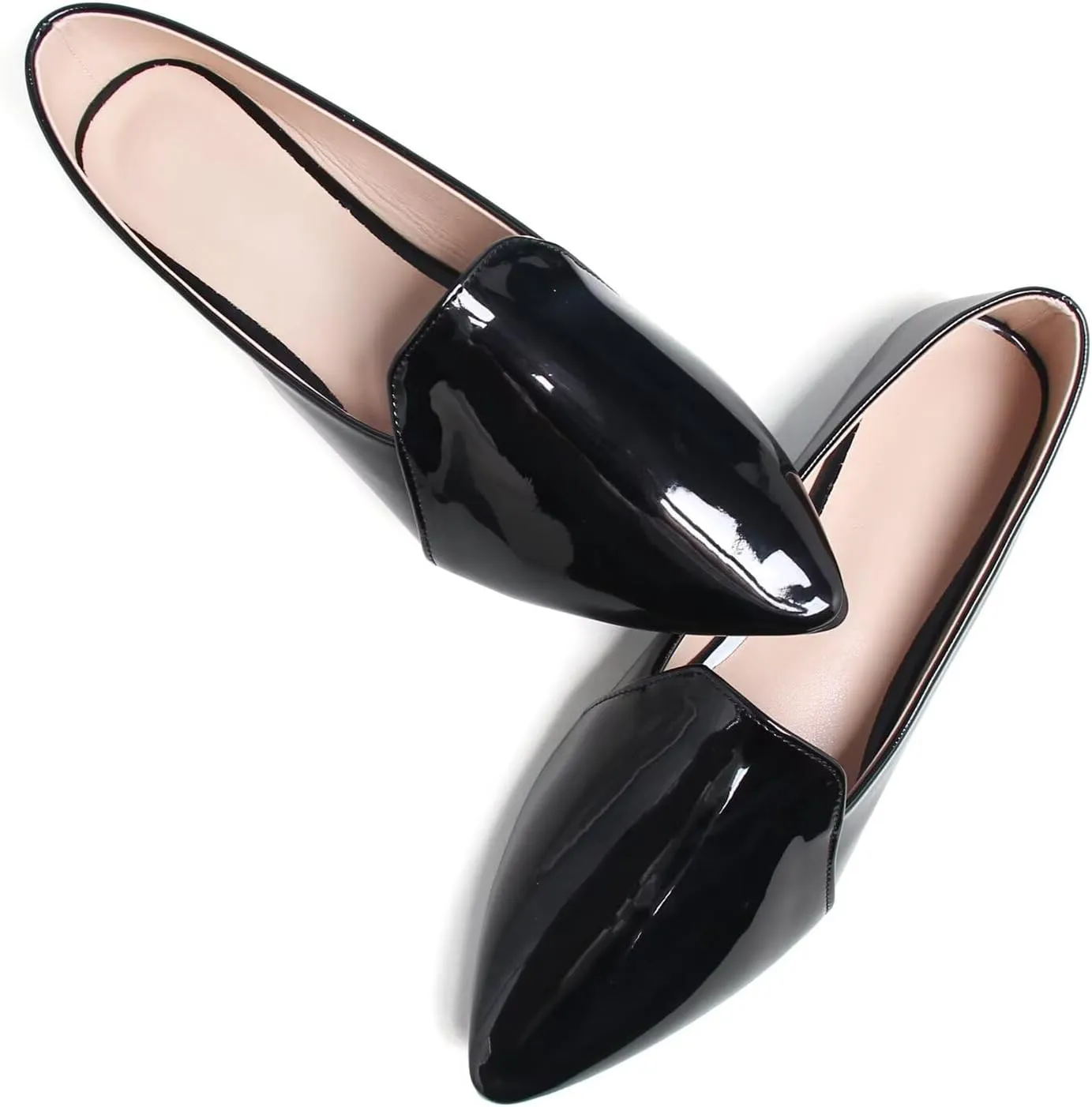 Hee grand Classic Solid Pointed Toe Ballet Flats for Women Lightweight Slip-On Loafers Comfort Walking Flats Suede Dressy Shoes