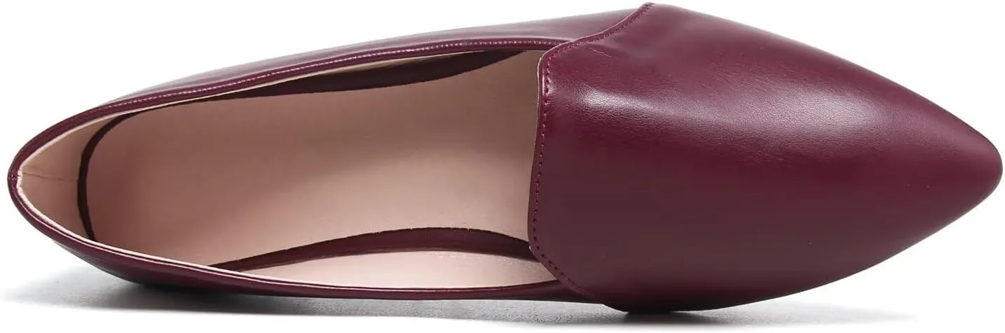Hee grand Classic Solid Pointed Toe Ballet Flats for Women Lightweight Slip-On Loafers Comfort Walking Flats Suede Dressy Shoes
