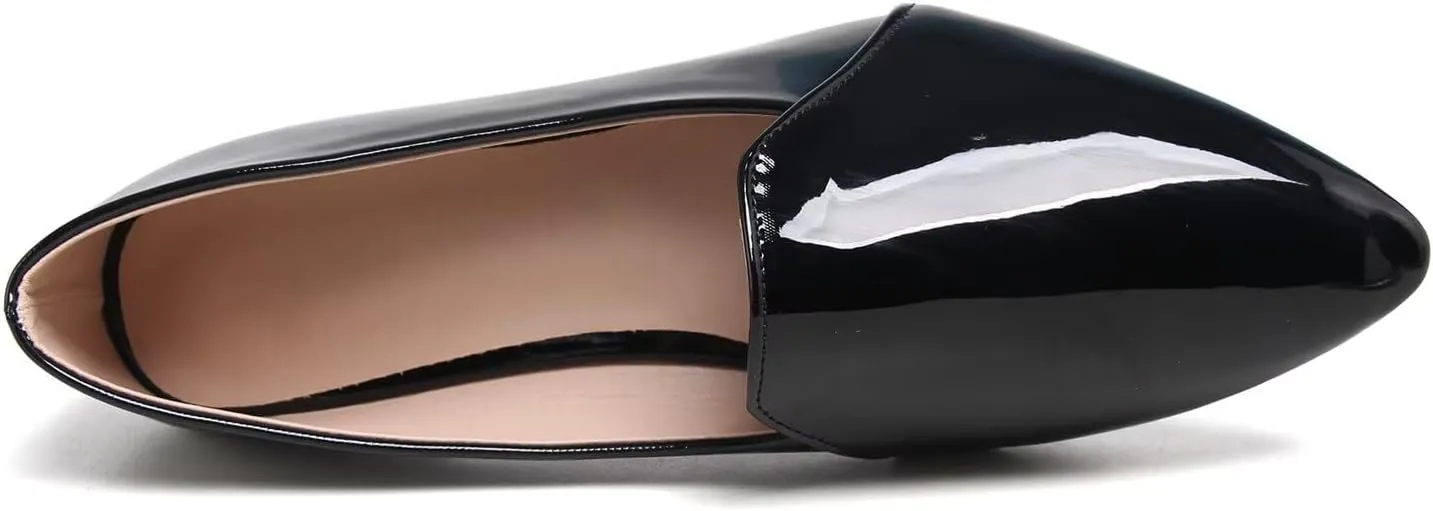 Hee grand Classic Solid Pointed Toe Ballet Flats for Women Lightweight Slip-On Loafers Comfort Walking Flats Suede Dressy Shoes