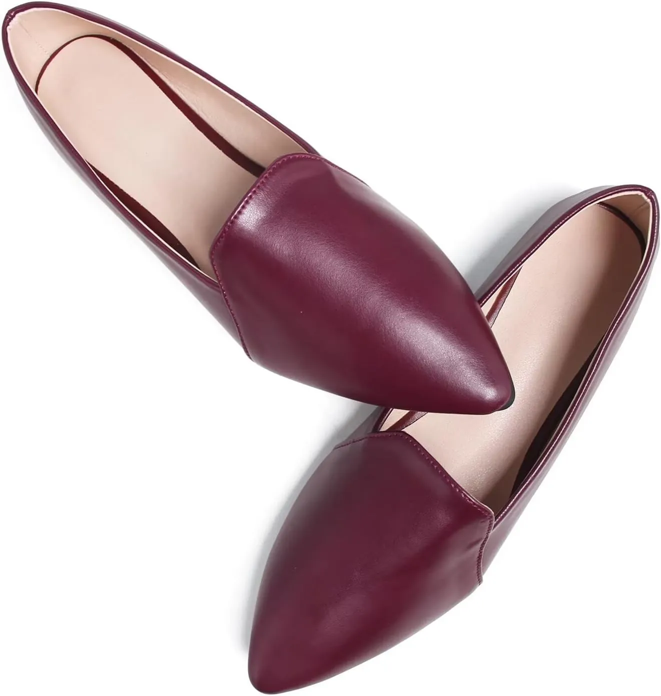 Hee grand Classic Solid Pointed Toe Ballet Flats for Women Lightweight Slip-On Loafers Comfort Walking Flats Suede Dressy Shoes