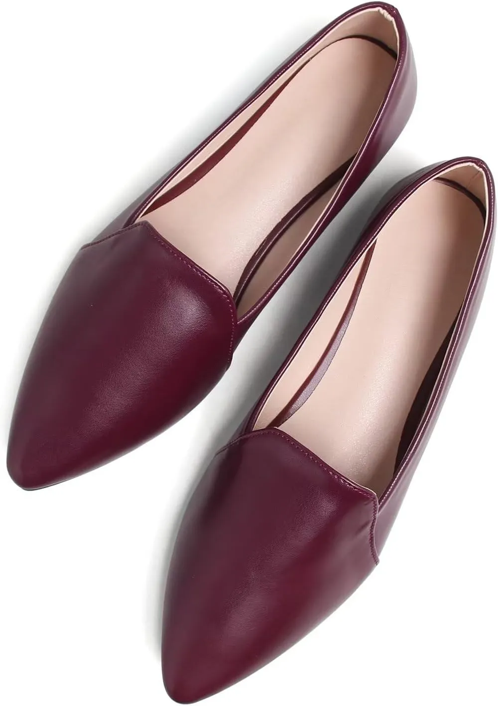 Hee grand Classic Solid Pointed Toe Ballet Flats for Women Lightweight Slip-On Loafers Comfort Walking Flats Suede Dressy Shoes