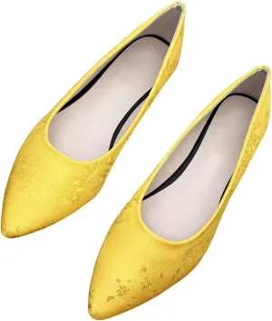 Hee grand Classic Solid Pointed Toe Ballet Flats Womens Shallow Satins Dress Shoes Casual Comfort Slip-On Loafers Light Weight Walking Flats