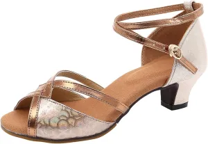 Heels for Women Open Toe Black Prom Heels Practice Ballroom Dancing Shoes Summer Dress Shoes with Ankle Strap