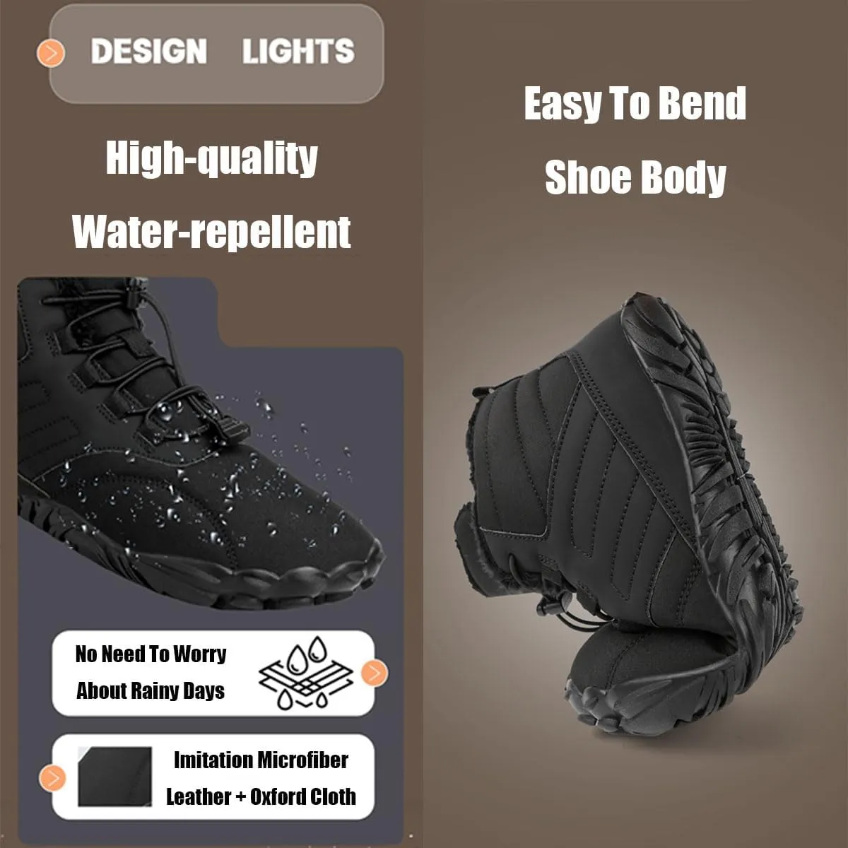 Hike Winter Footwear Barefoot Shoes Womens, Waterproof Hiking Boots, Wide Wide Toe Box Walking Shoes Men