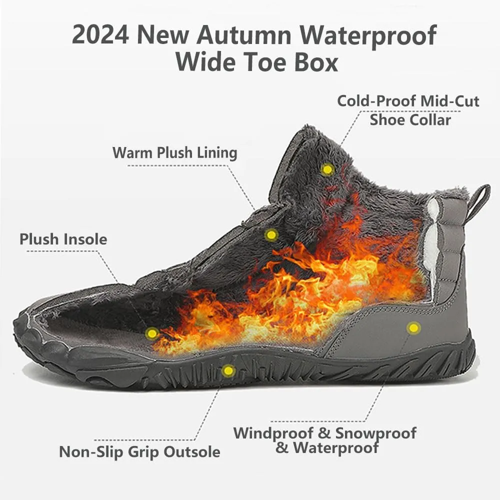 Hike Winter Footwear Barefoot Women, 2024 New Hike Winter Barefoot Footwear Men, Zero-Drop Sole Cross-Country Running Shoes, Wide-Head Shoes