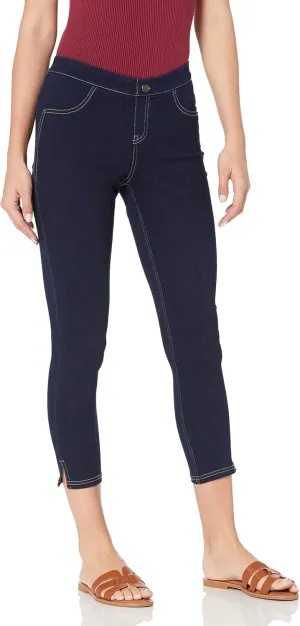HUE Women's Side Vent Denim Mid-Rise Capri