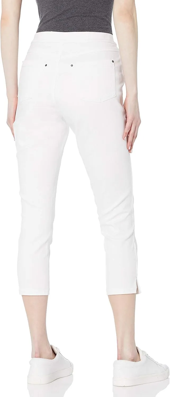 HUE Women's Side Vent Denim Mid-Rise Capri
